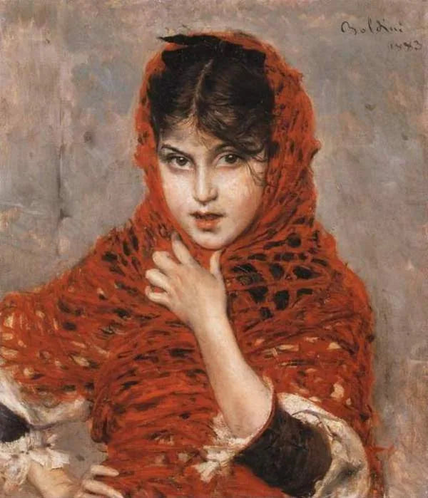 La chica con el chal rojo - Giovanni Boldini