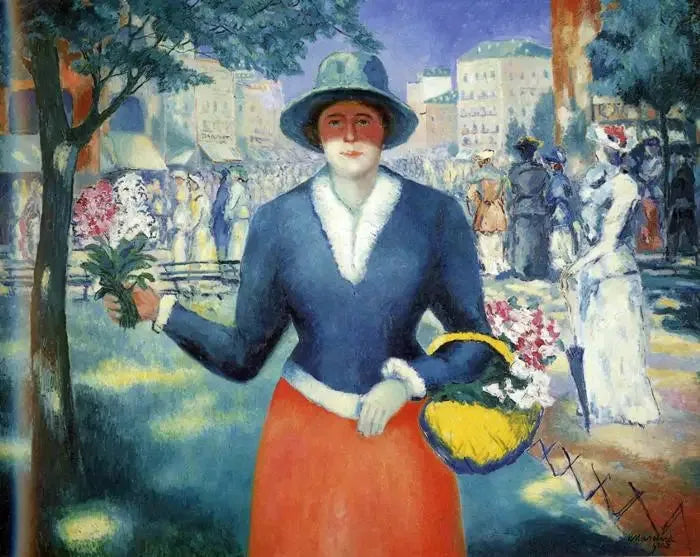 La Chica con Flores III - Kazimir Malevich