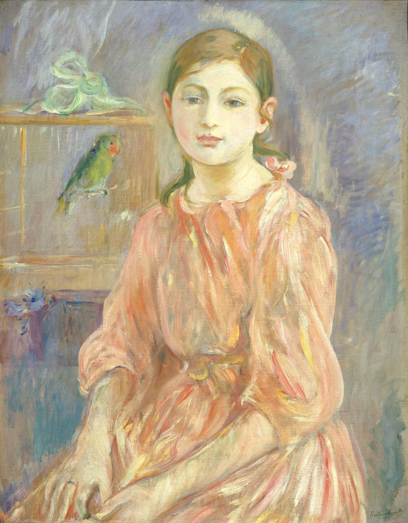 La hija del artista con un periquito - Berthe Morisot