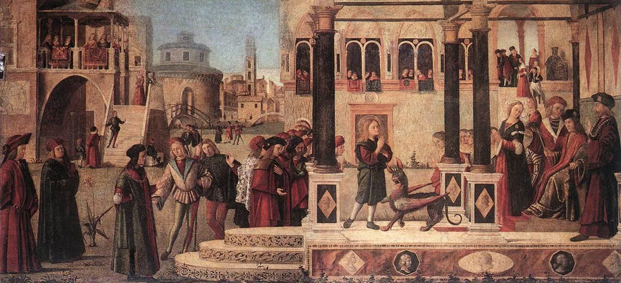 La hija del emperador Gordiano es exorcizada por san Triphun - Vittore Carpaccio