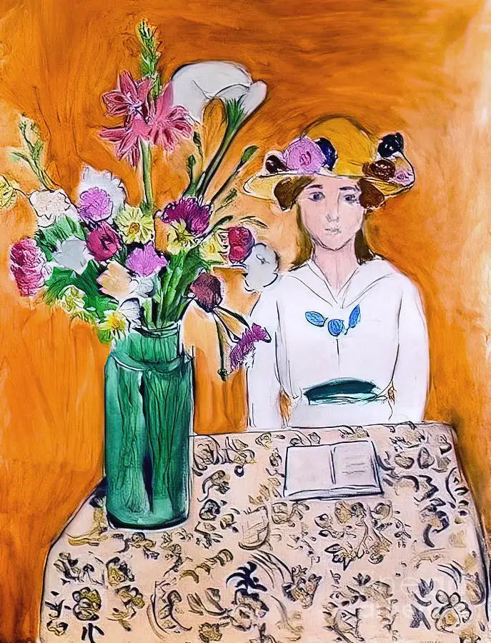 La niña de blanco y el ramo - Henri Matisse