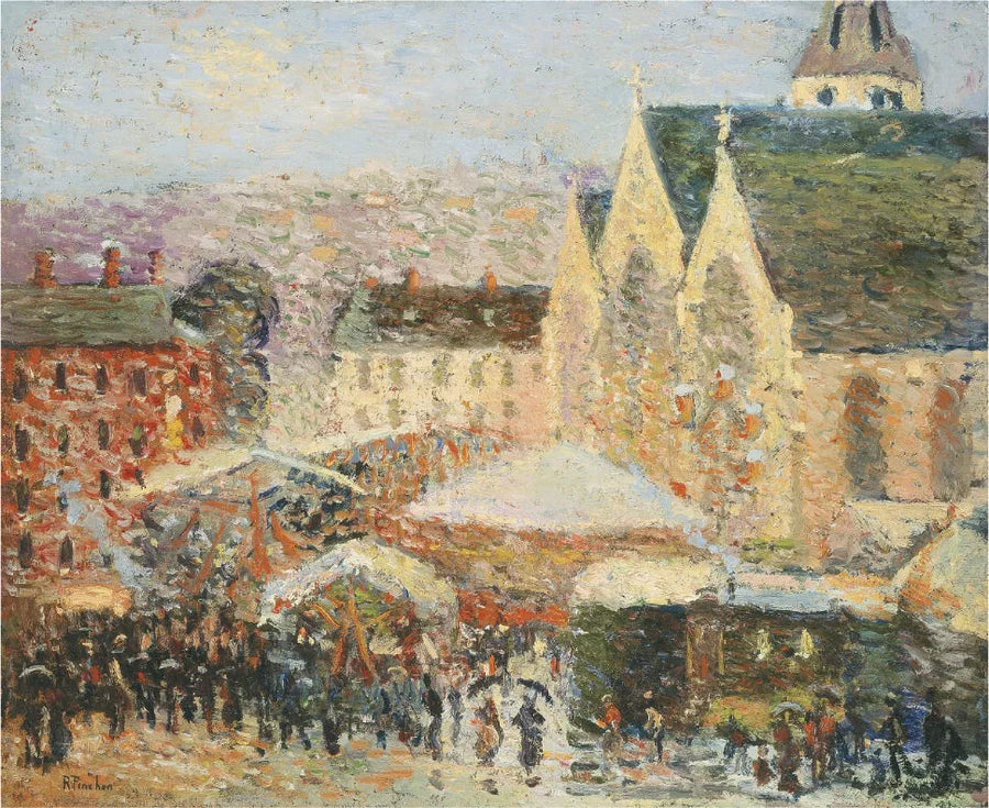 La feria de Saint-Romain en la plaza Saint-Vivien, Rouen - Robert Antoine Pinchon