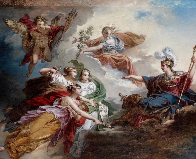 Francia, bajo los rasgos de Minerva, protegiendo las Artes - Charles Meynier