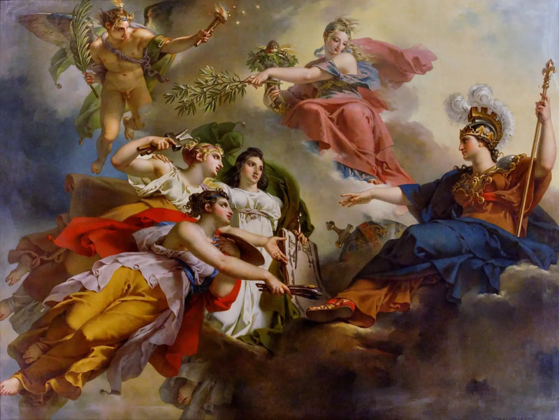 Francia, bajo los rasgos de Minerva, protegiendo las Artes - Charles Meynier