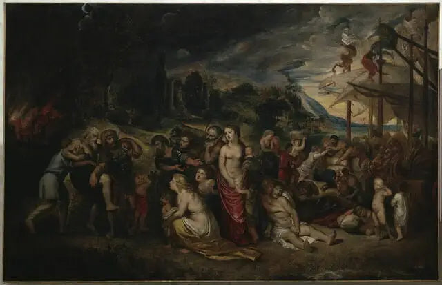 La Fuite d'Énée après l'incendie de Troie - Peter Paul Rubens image 1 copie de tableau peinte à la main