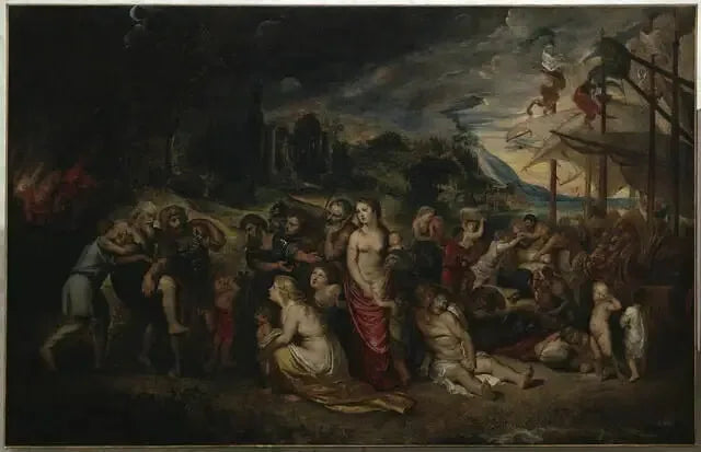 La Huida de Eneas tras el incendio de Troya - Peter Paul Rubens