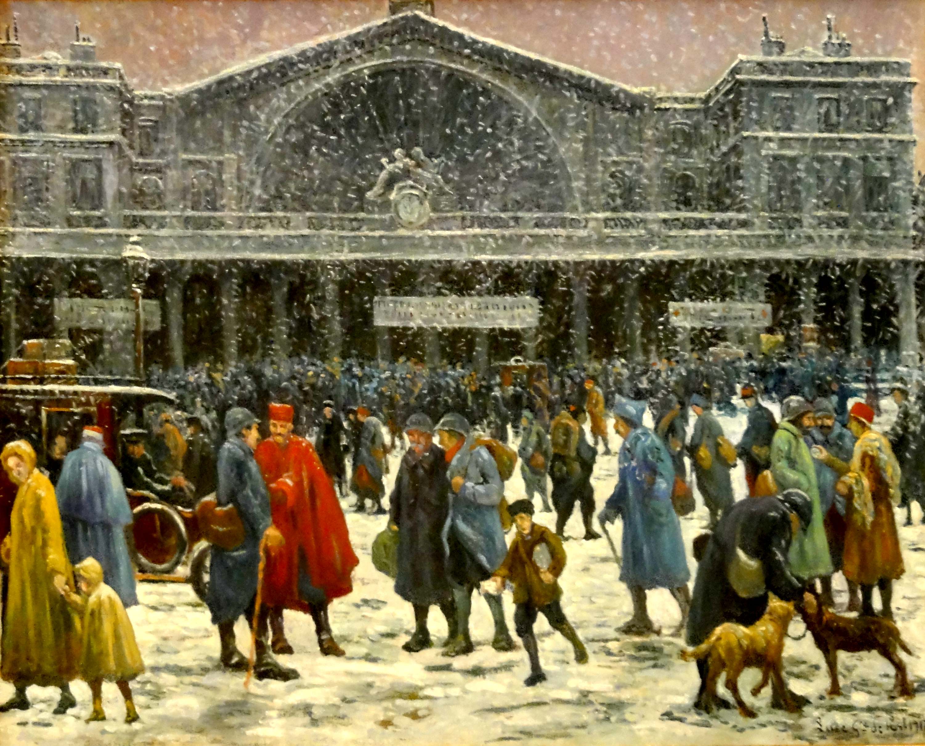 La gare de l'Est sous la neige - Maximilien Luce image 1 copie de tableau peinte à la main