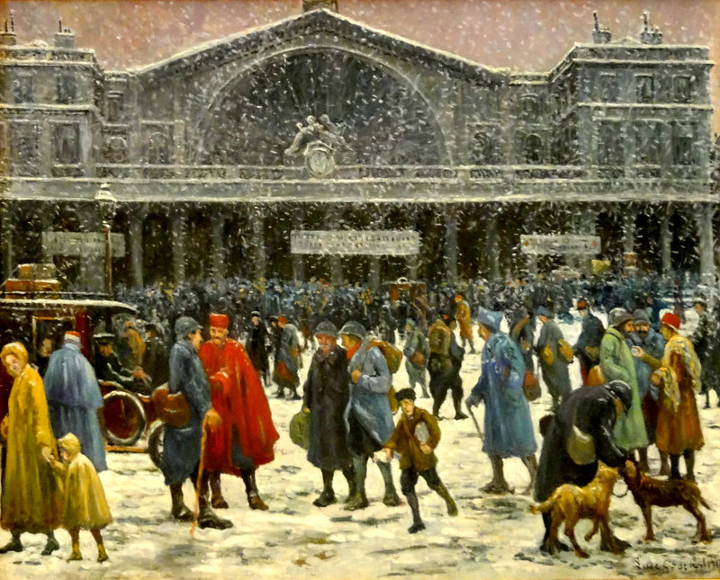 La estación del Este bajo la nieve - Maximilien Luce