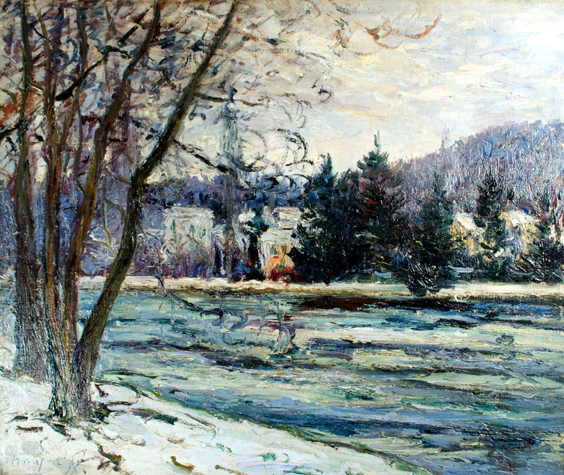 El hielo, estanque de Ville d'Avray - Maxime Maufra