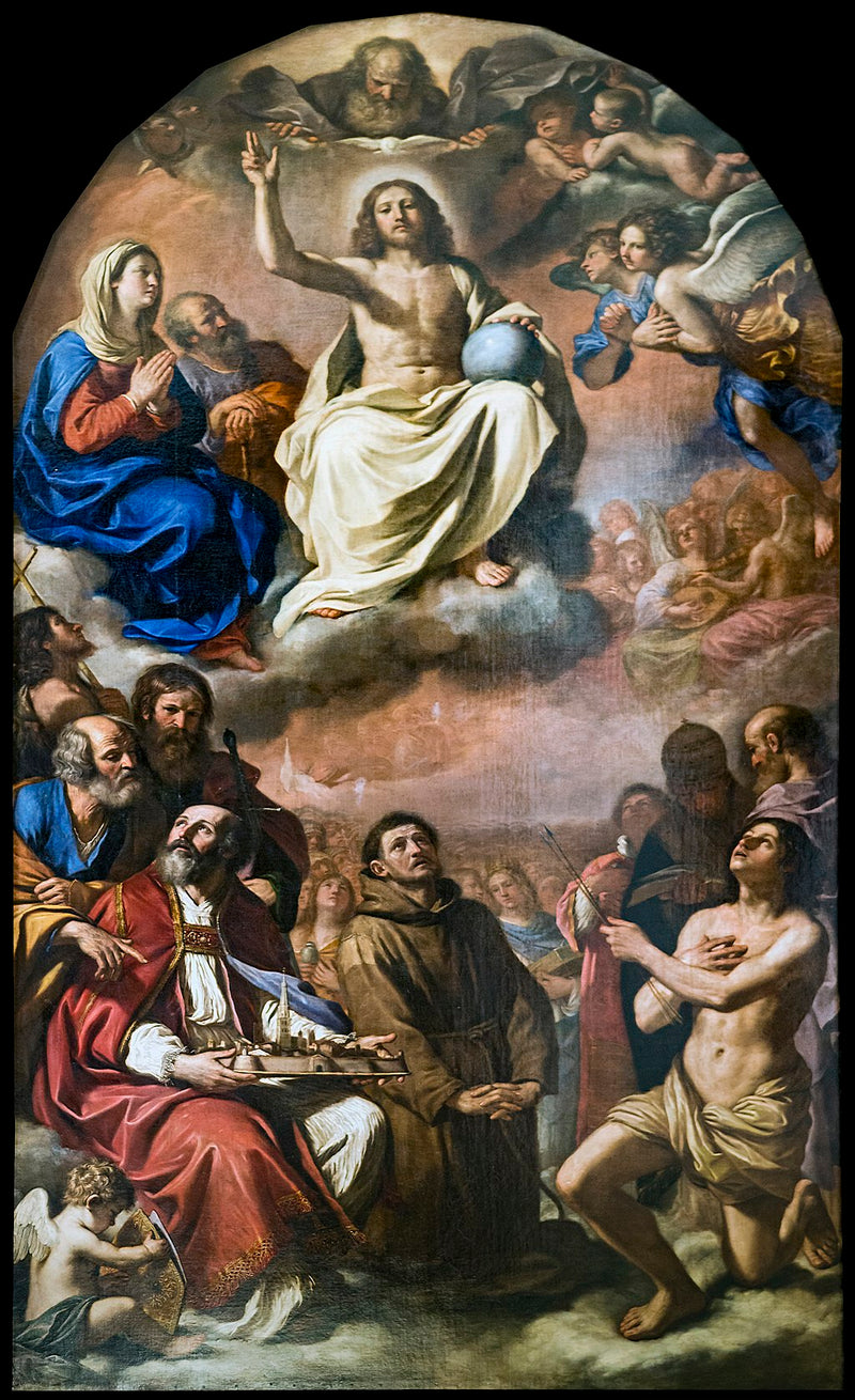 La gloria de todos los santos. Los santos protectores de la ciudad de Módena - Guercino