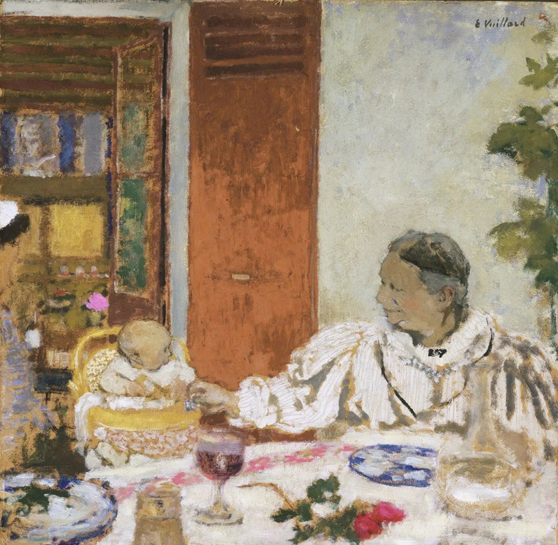La abuela. En la mesa - Édouard Vuillard