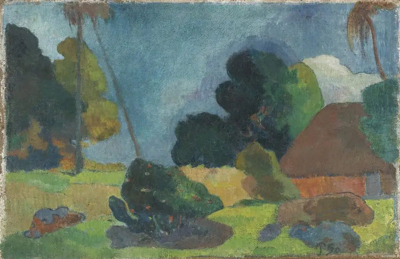 La Cabaña bajo las palmeras - Paul Gauguin
