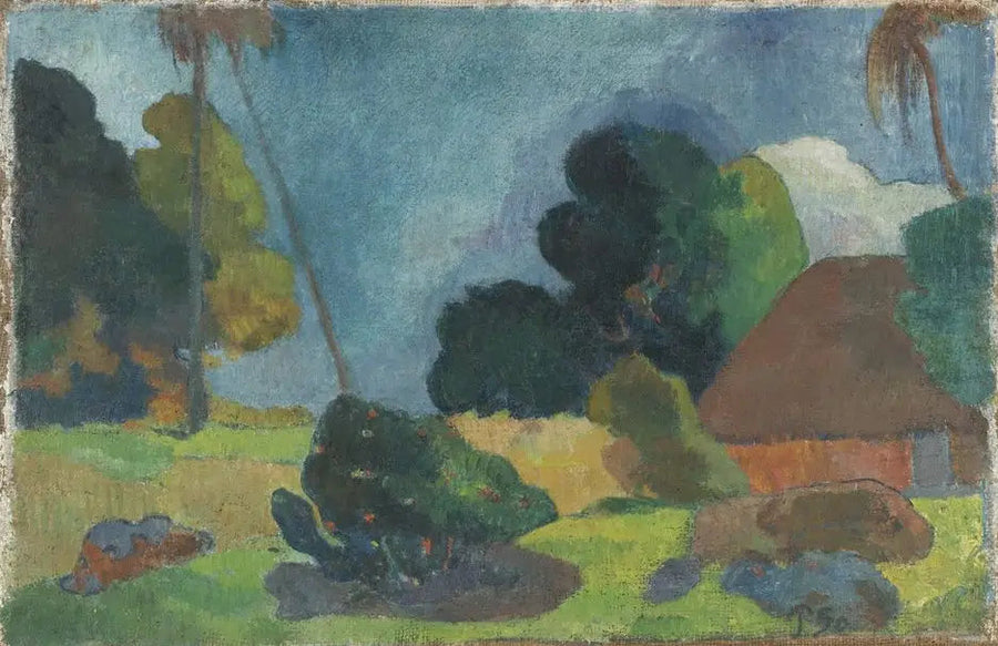La Cabaña bajo las palmeras - Paul Gauguin