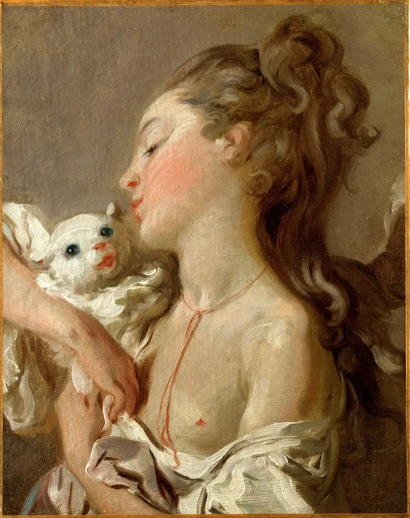 La joven con gato - Jean-Honoré Fragonard