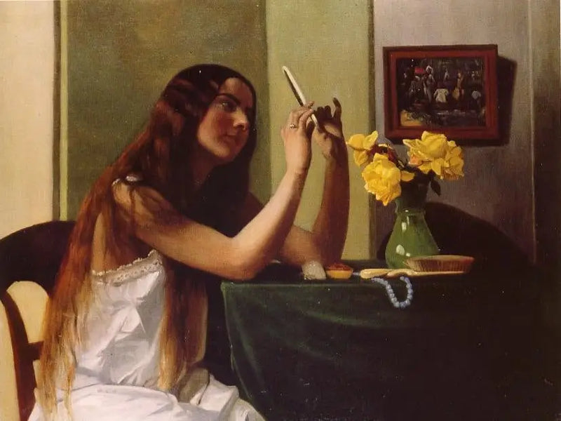 La joven con espejo - Félix Vallotton