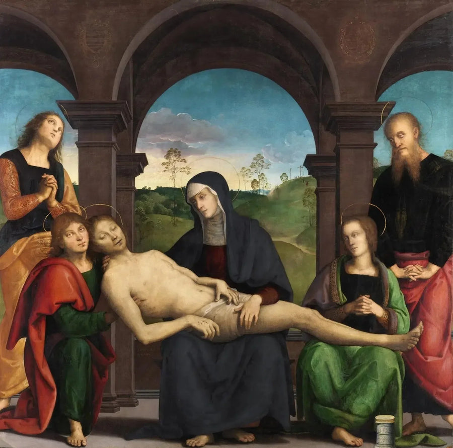 La Lamentación sobre el Cristo muerto - Pietro Perugino