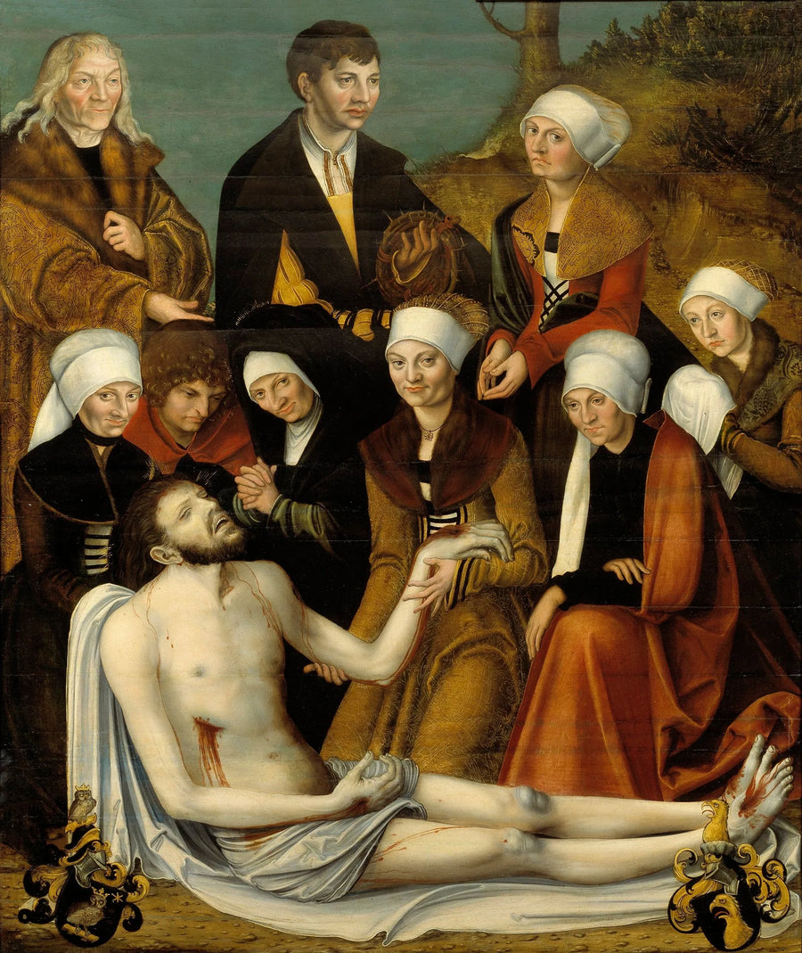 La lamentación sobre el cuerpo de Cristo muerto - Lucas Cranach el Viejo