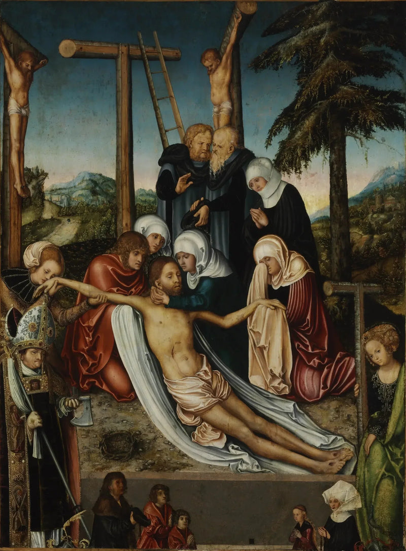 La lamentación sobre el cuerpo de Cristo muerto - Lucas Cranach el Viejo