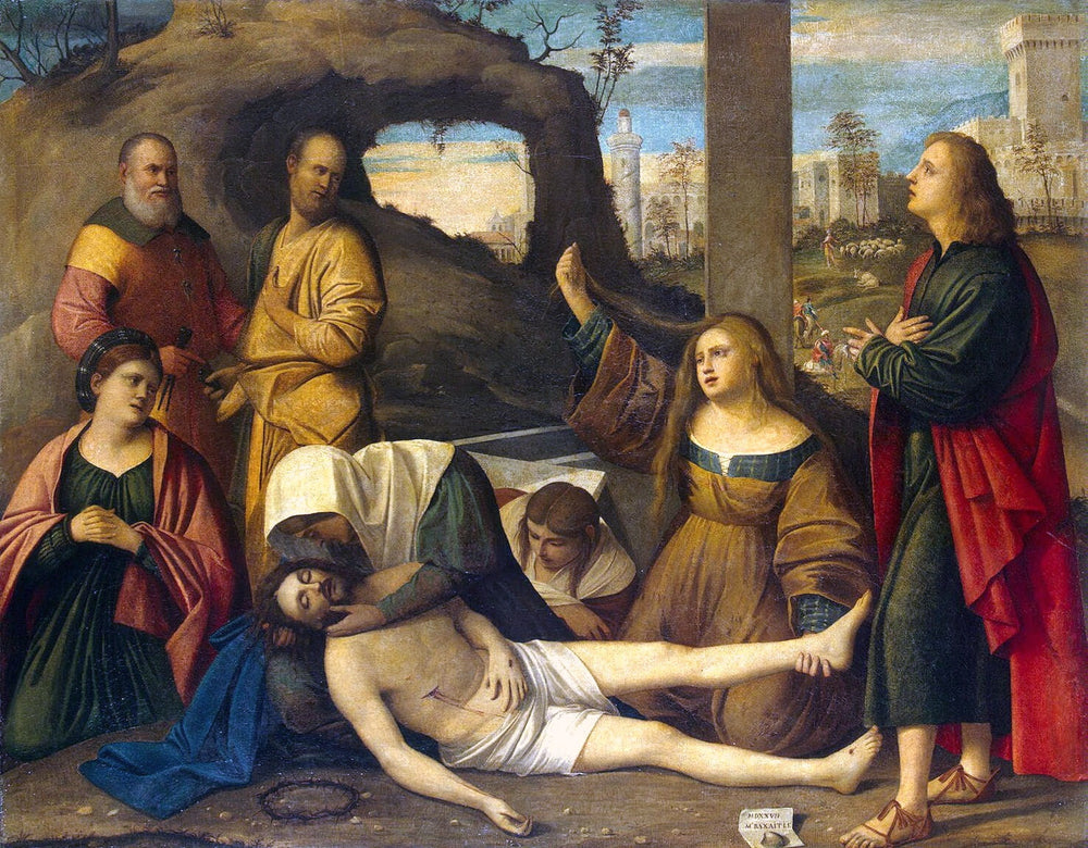 La lamentation sur le corps du Christ mort - Marco Basaiti image 1 reproduction d’œuvre d’art à l’huile