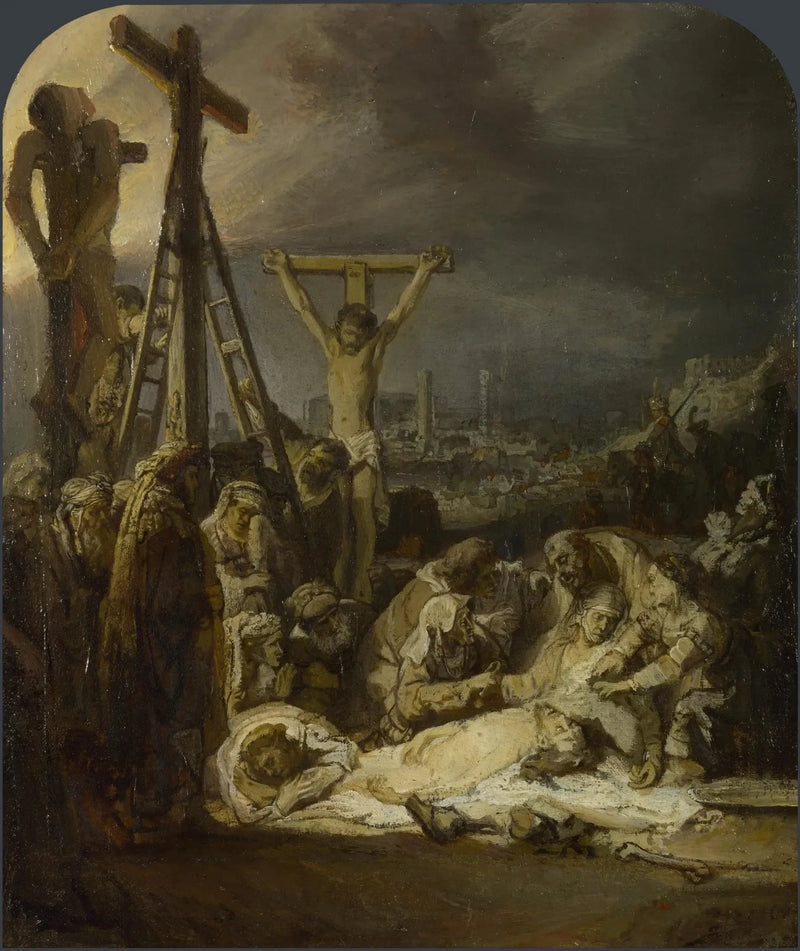 La lamentación sobre el cuerpo de Cristo muerto - Rembrandt