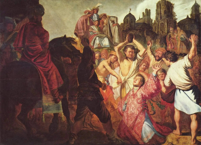 La Lapidación de San Esteban - Rembrandt