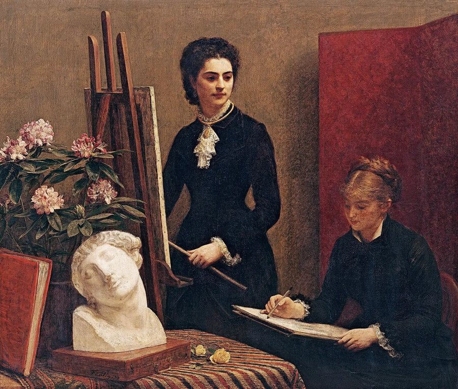 La lección de dibujo en el taller - Henri Fantin-Latour