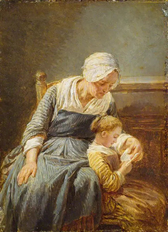 La lección de lectura - Nicolas-Bernard Lepicé