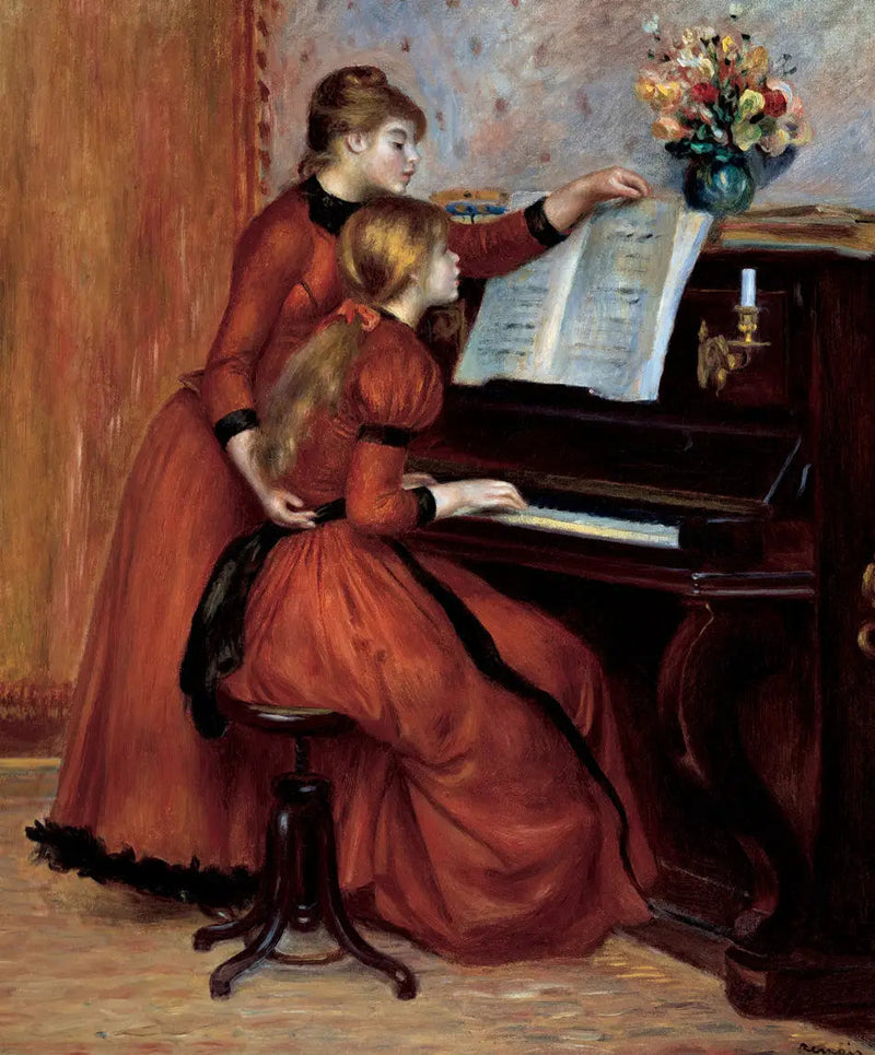La Lección de piano - Pierre-Auguste Renoir