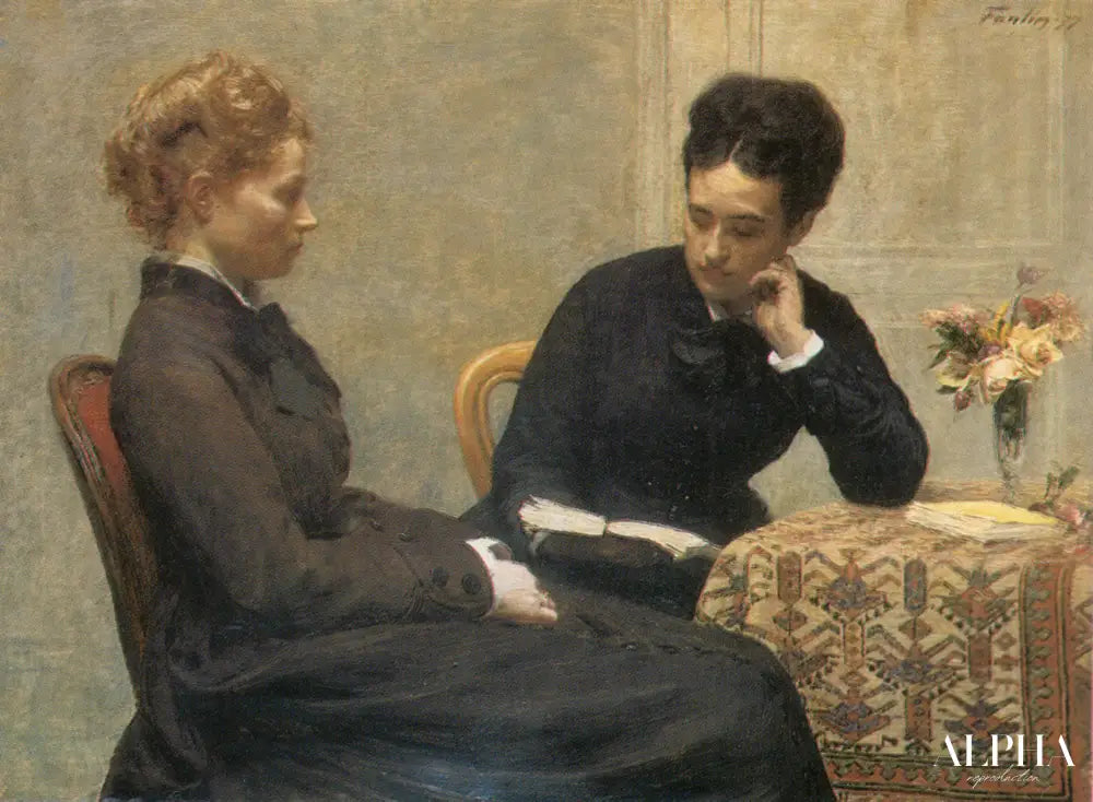 La Lecture, 1877 - Henri Fantin-Latour - Reproductions de tableaux et peintures haut de gamme