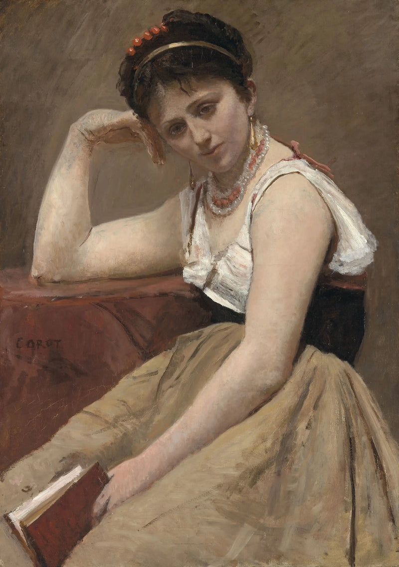 La Lectura Interrumpida - Jean-Baptiste Camille Corot