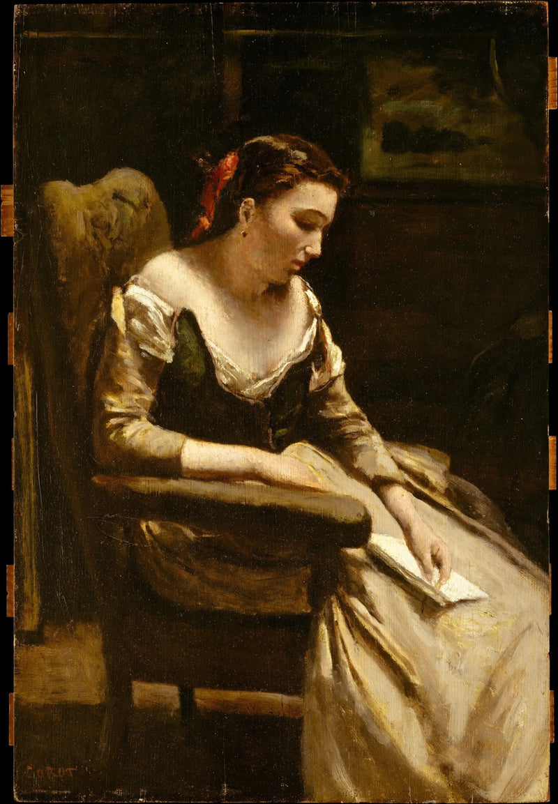 La carta - Jean-Baptiste Camille Corot