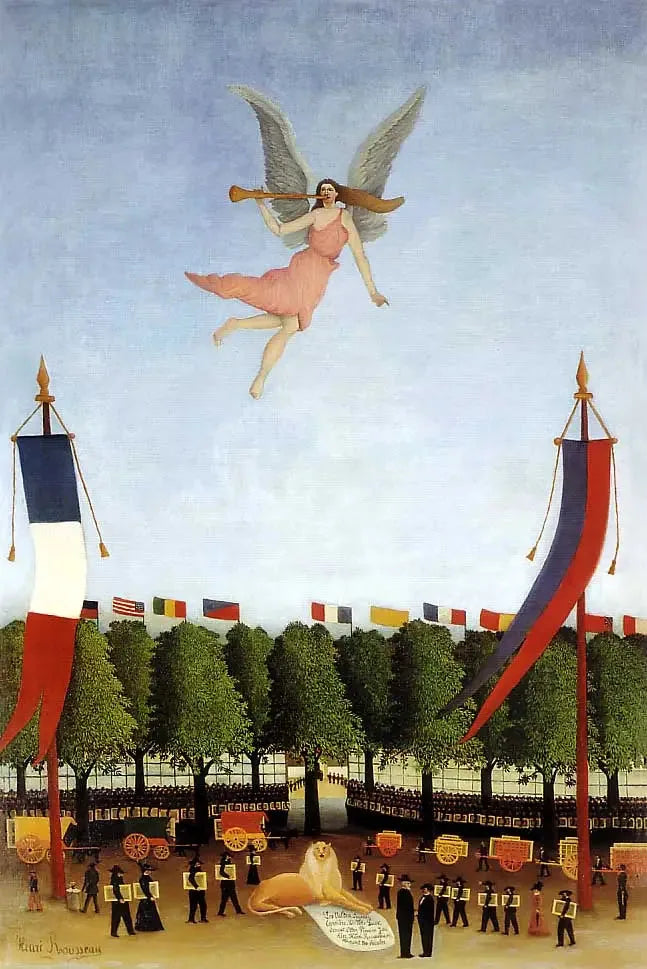 La Libertad invitando a los artistas a participar en la 22ª exposición de los Independientes - Henri Rousseau
