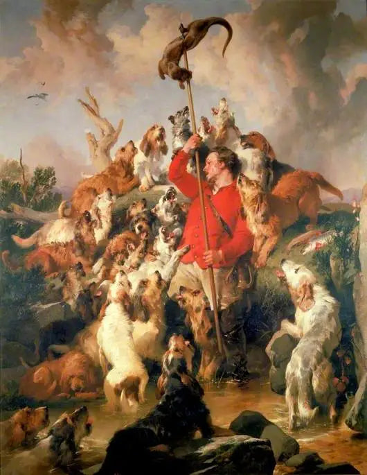 La nutria acuchillada, los perros nutria del conde de Aberdeen - Edwin Henry Landseer