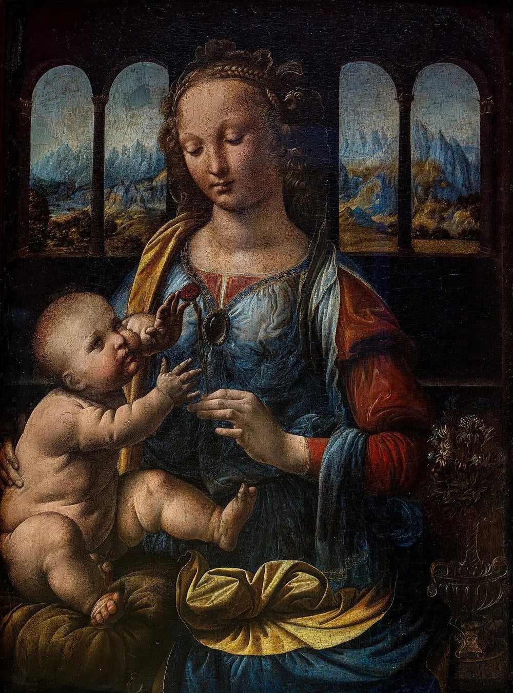 La Madone à l'œillet - Léonard de Vinci image 1 reproduction de peinture à l’huile
