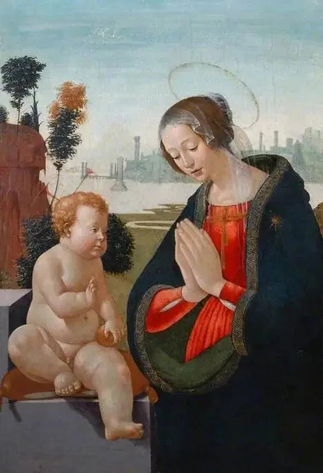 La Madonna adorando al Niño - Domenico Ghirlandaio