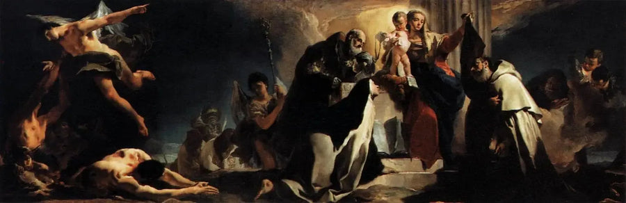 La Madonna del Carmelo y las almas del purgatorio - Giovanni Battista Tiepolo
