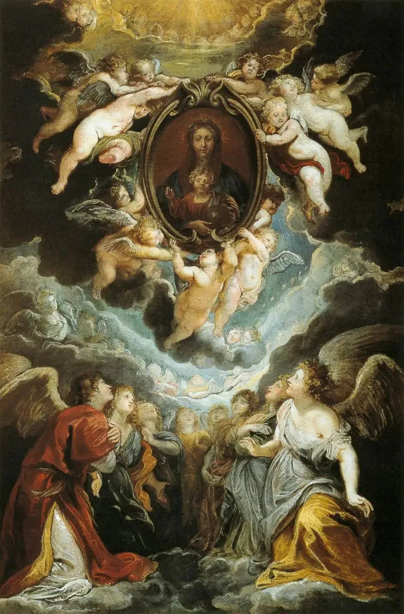 La Madonna della Vallicella adorada por los serafines y los querubines - Peter Paul Rubens