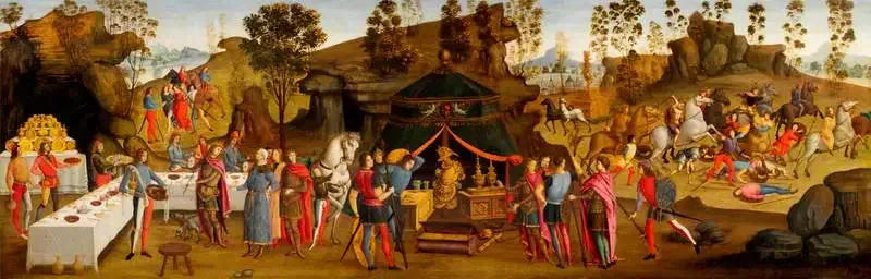 La magnanimidad de Alejandro Magno (escena de la historia de Alejandro Magno) - Domenico Ghirlandaio