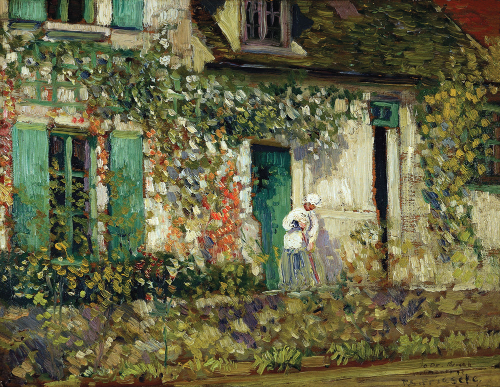 La maison de Giverny - Frederick Carl Frieseke image 1 copie peinte à la main à l’huile