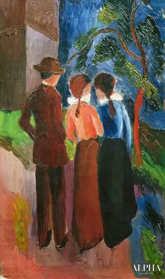 La marche - August Macke - Reproductions de tableaux et peintures haut de gamme