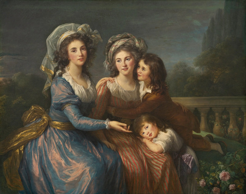 La marquesa de Pezay y la marquesa de Rougé con sus hijos Alexis y Adrien - Élisabeth Vigée Le Brun