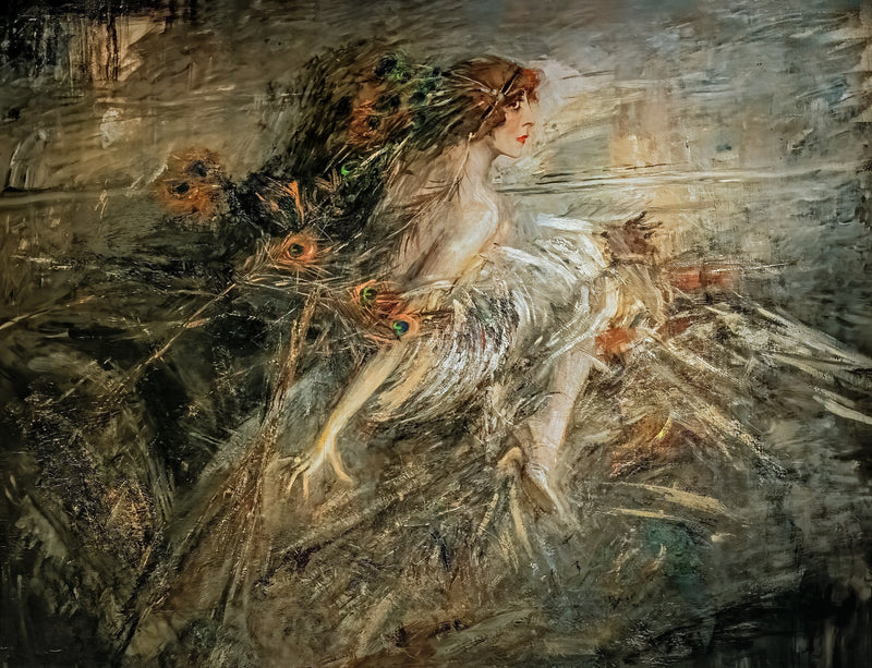 La marquesa Luisa Casati con plumas de pavo real - Giovanni Boldini