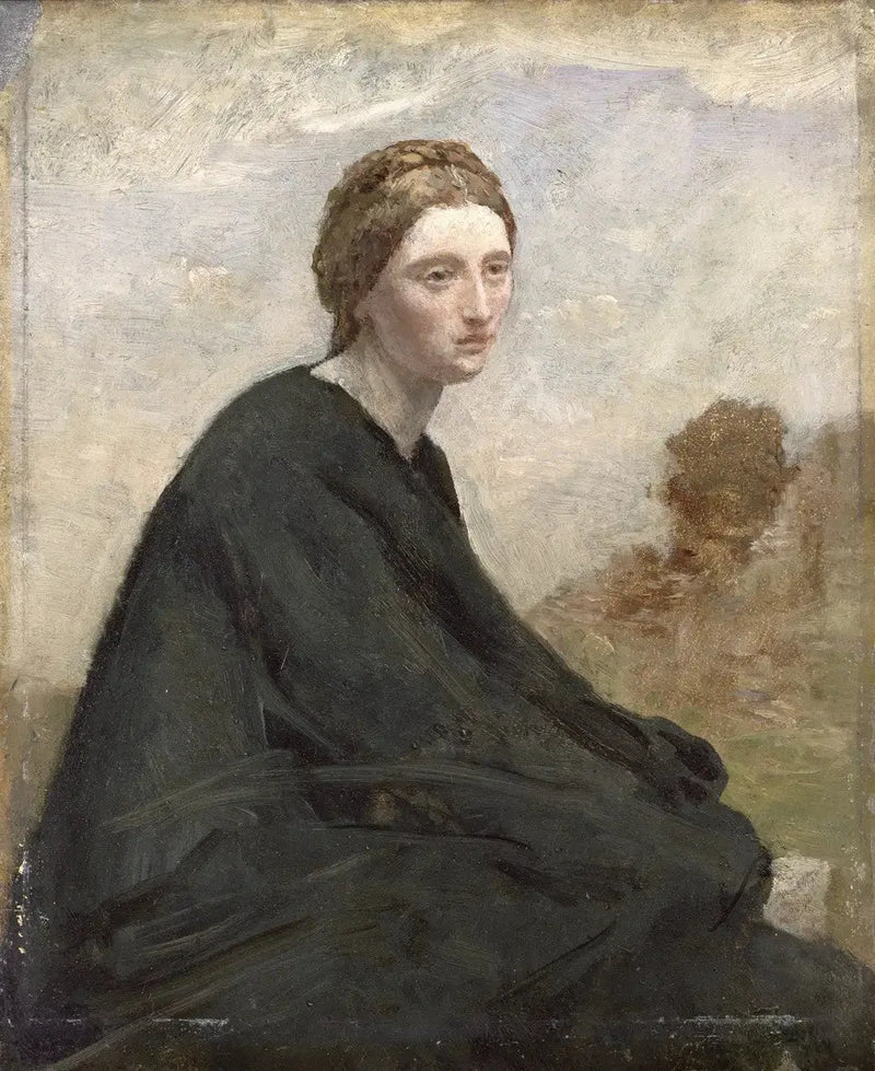 La meditación - Jean-Baptiste Camille Corot