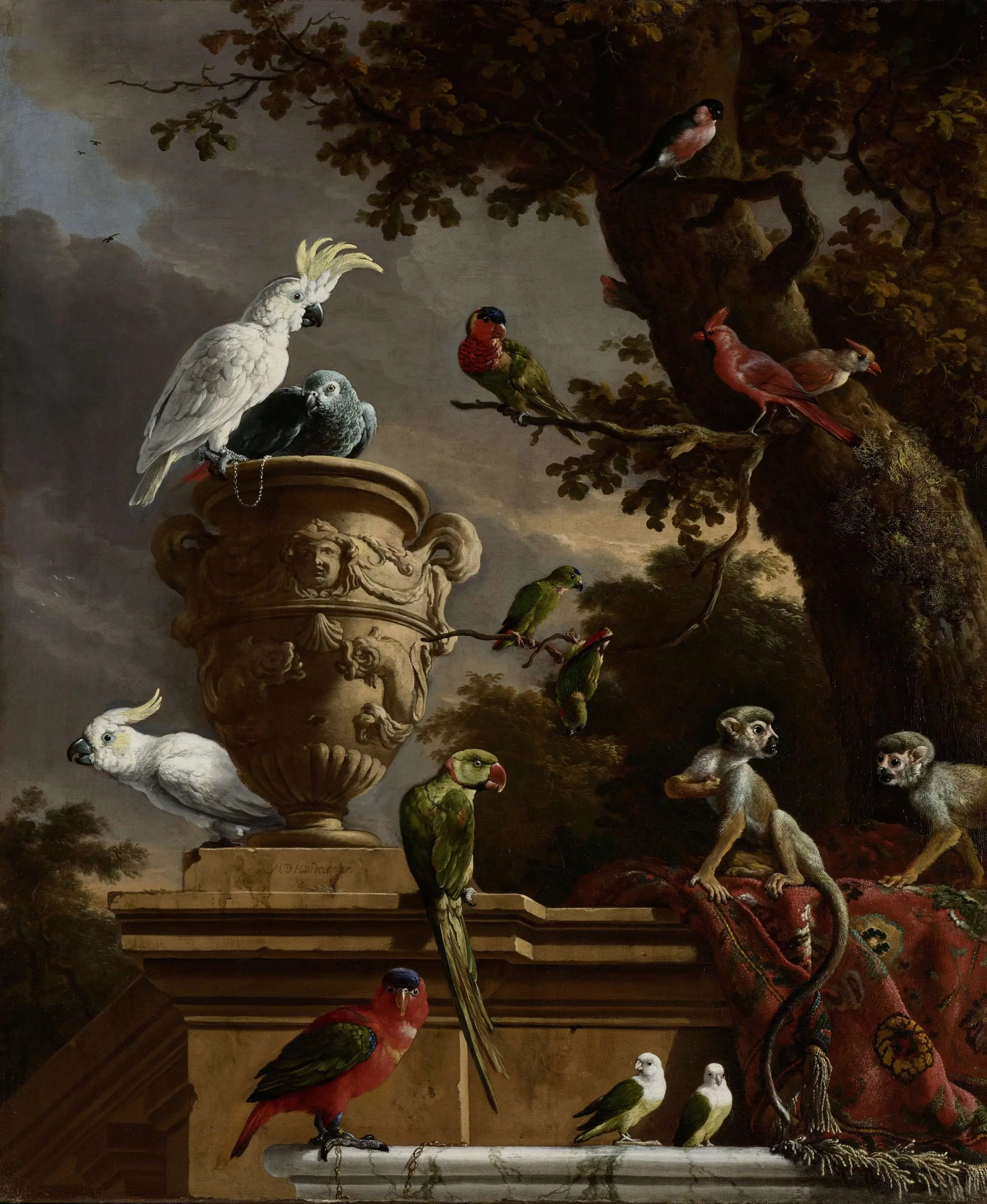 La Ménagerie - Melchior de Hondecoeter image 1 copie de tableau peinte à la main