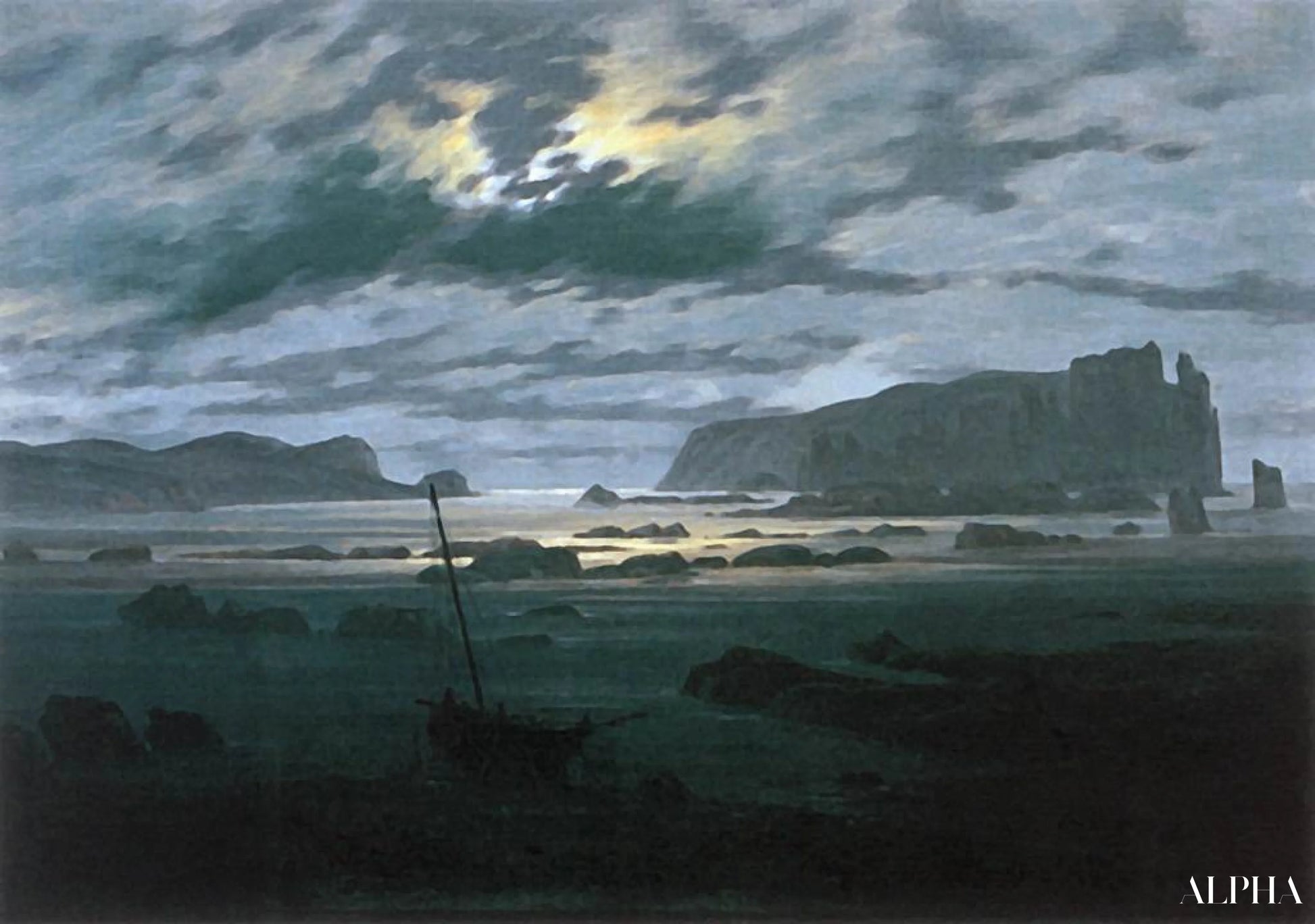La mer du Nord au clair de lune - Caspar David Friedrich - Reproductions de tableaux et peintures haut de gamme