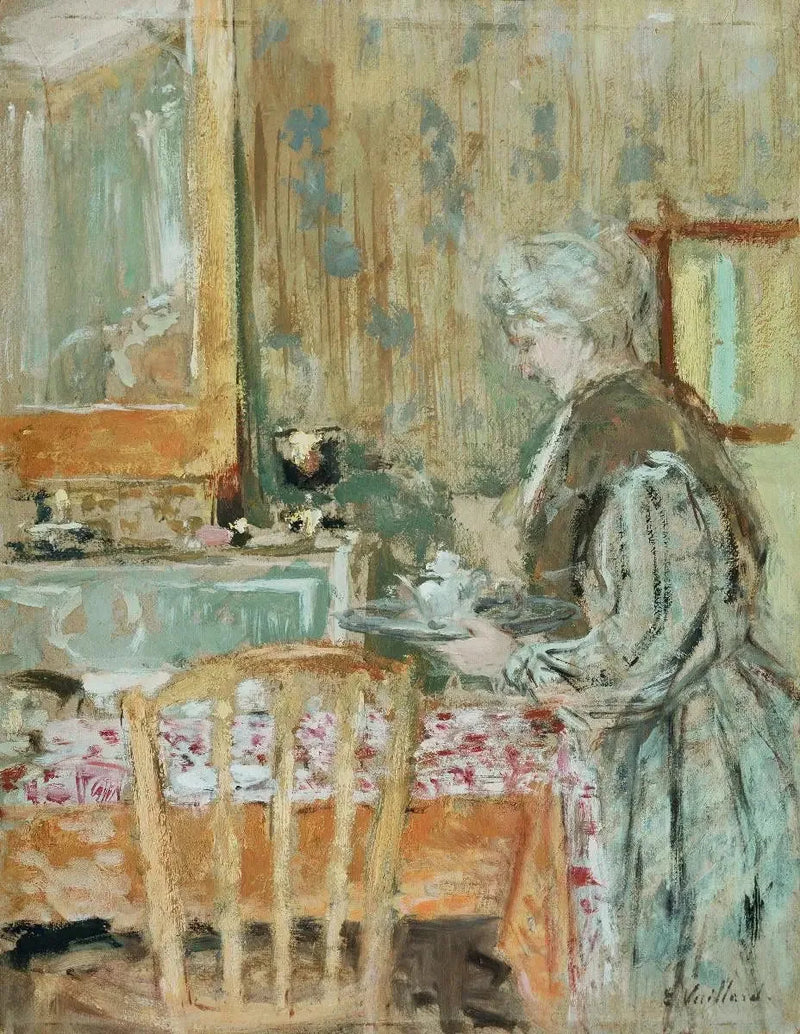 La madre del artista sirviendo el té - Édouard Vuillard