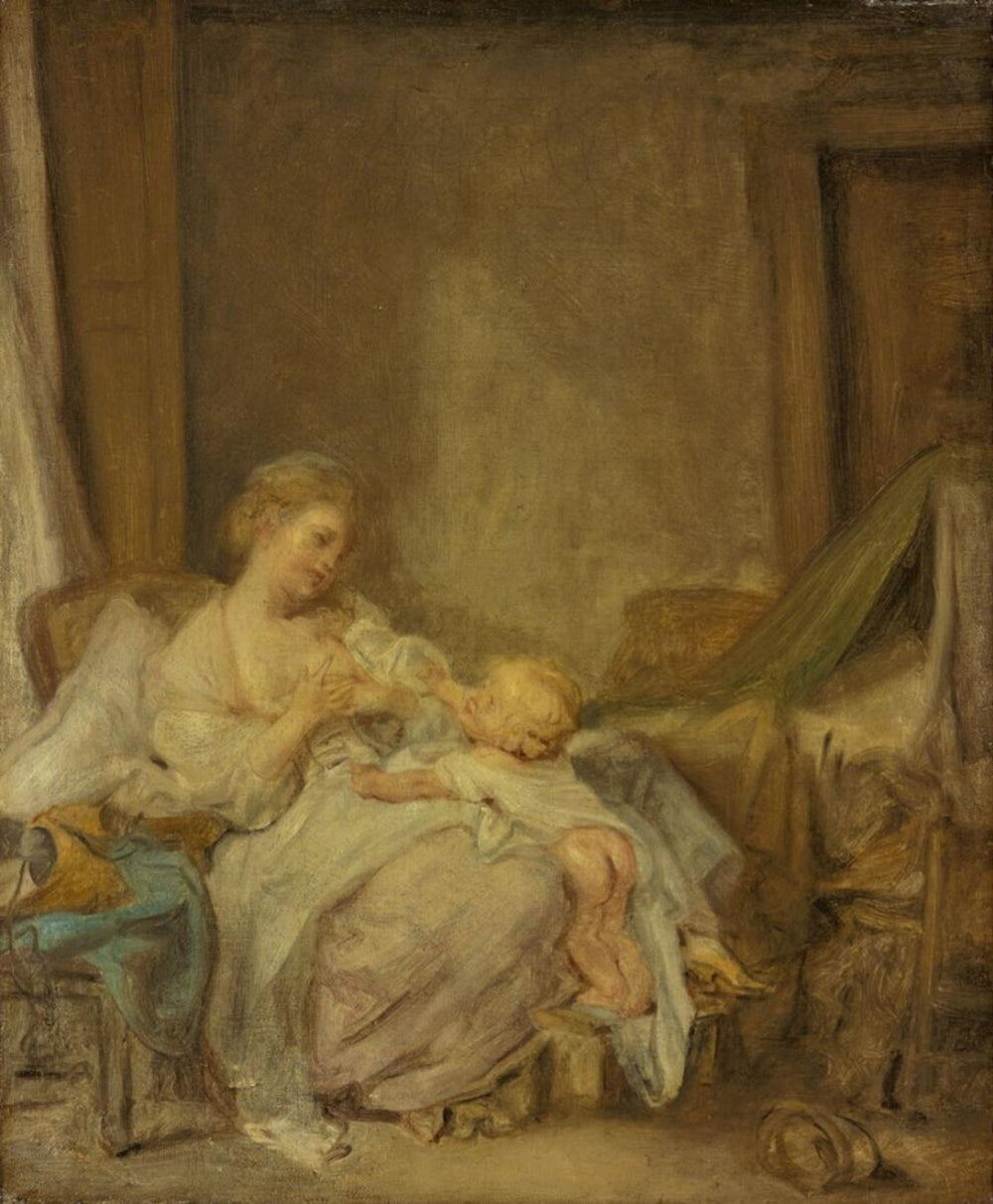 La mère heureuse - Jean-Baptiste Greuze image 1 reproduction réalisée par Alpha Reproduction