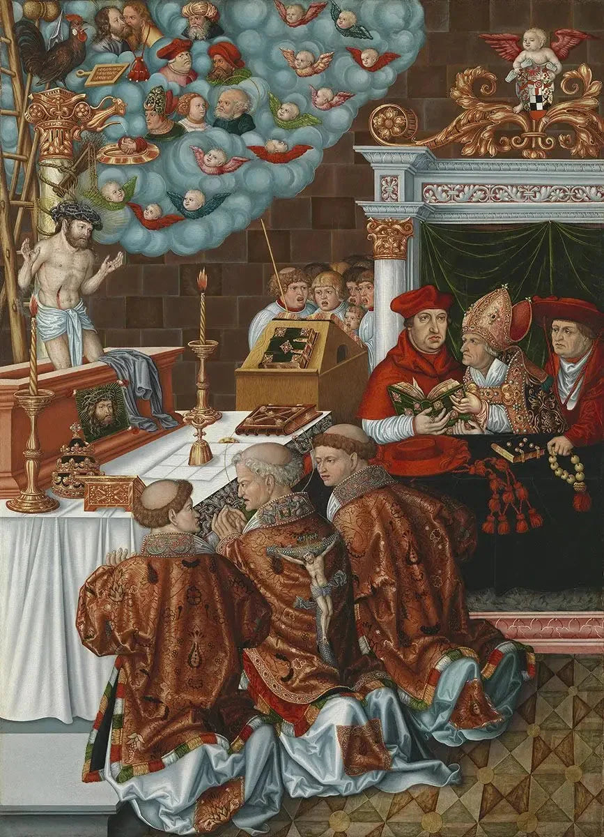 La misa de san Gregorio con el cardenal Alberto de Brandeburgo - Lucas Cranach el Viejo