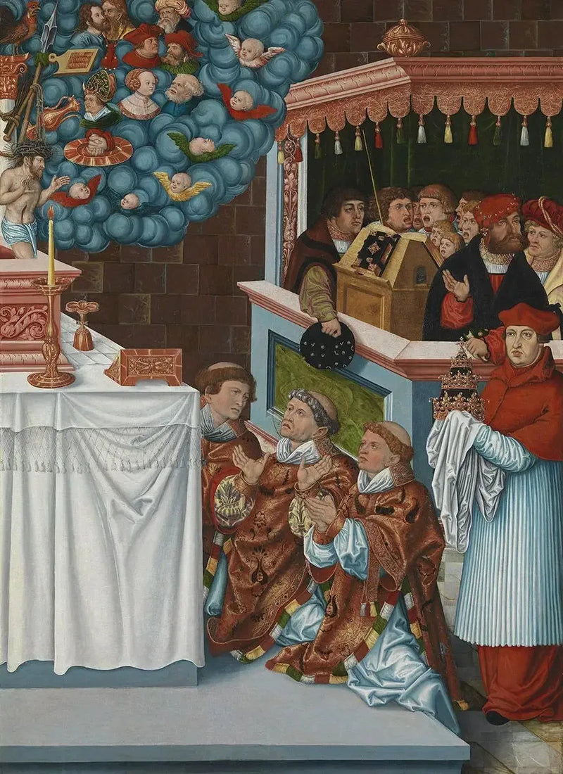 La misa de san Gregorio con el cardenal Alberto de Brandeburgo - Lucas Cranach el Viejo