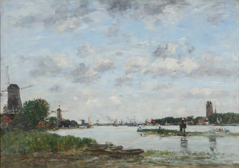 La Mosa en Dordrecht - Eugène Boudin